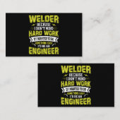 Welder, weil ich mir harte Arbeit nicht vorstellen Visitenkarte (Vorne/Hinten)