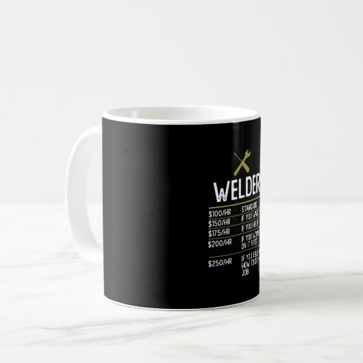 Welder Welding Geschenk Präsentation Idee Kaffeetasse (Vorderseite Links)