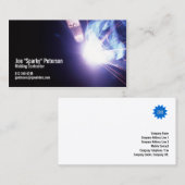 Welder Welding Sparks Violet Visitenkarte (Vorne/Hinten)