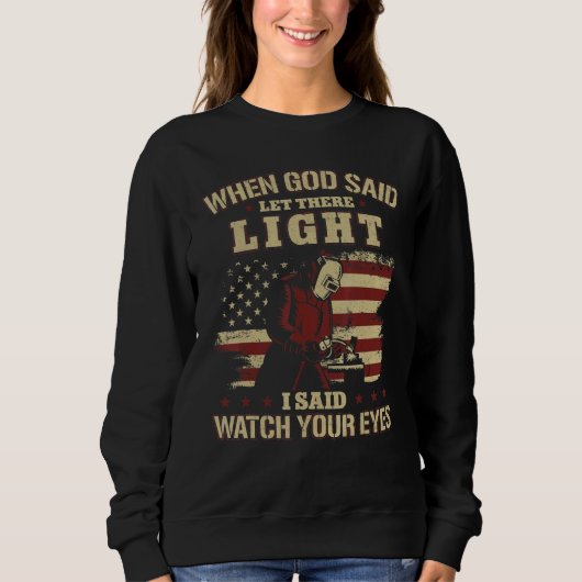 Welder Welding Vintage American Flag Patriotic Whe Sweatshirt (Vorderseite)