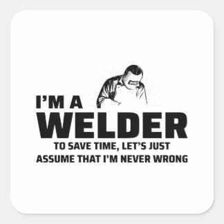 Welder Welding Weld Metal Ironworker Funny Quadratischer Aufkleber