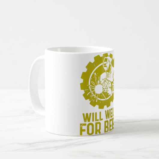 Welder will für Bier gewinnen - Funny Welding Torc Kaffeetasse (Vorderseite Links)