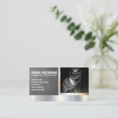 Welder Worker | Sparks | Steel Metallic Visitenkarte (Stehend Vorderseite)