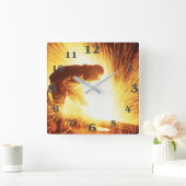 Welderbild für die Quadrat-Wand-Uhr Quadratische Wanduhr (Zuhause)