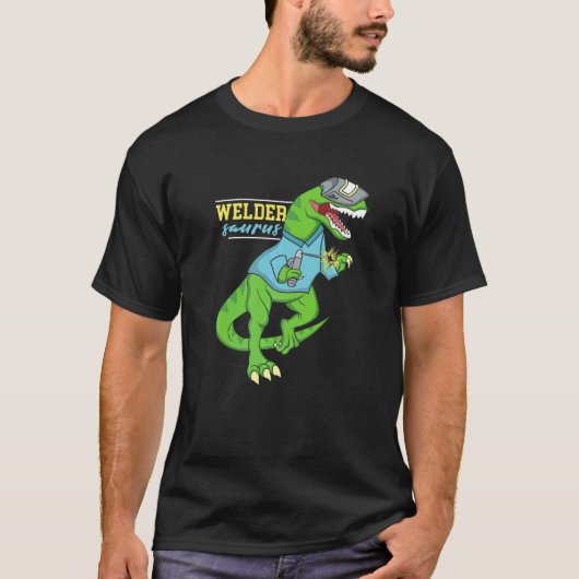 Weldersaurus Welding Dinosaurier Artwork für einen T-Shirt (Vorderseite)