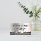 Welding Mask Logo | Metallic | Blue Collar Visitenkarte (Stehend Vorderseite)