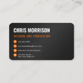 Welding Welder Fabricator Visitenkarte (Rückseite)
