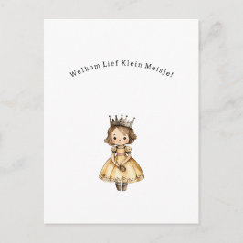 Welkom Lief Klein Meisje Nieuwe Baby Kaart Postkarte