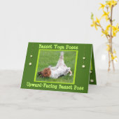 Well Card mit lustigen Basset Hound Yoga-Posen Karte (Gelbe Blume)