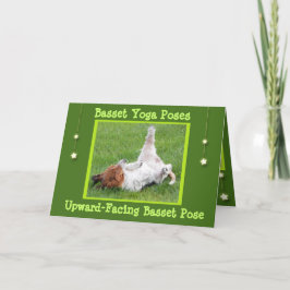 Well Card mit lustigen Basset Hound Yoga-Posen Karte