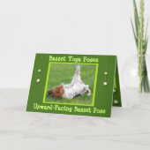 Well Card mit lustigen Basset Hound Yoga-Posen Karte (Vorderseite)