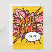 WELL DONE Fun Comic Pop Kunst Einladung (Vorderseite)