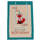 Well, for FOX sake! Birthday pun Mittlere Geschenktüte (Rückseite)