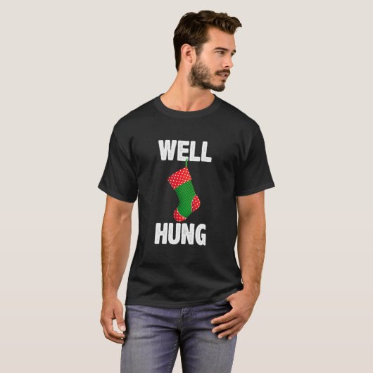 Well Hung Christmas Strumpf Geschenke - Offensive  T-Shirt (Vorne ganz)
