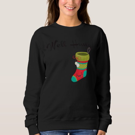 Well Hung Christmas Xmas Stocking Holiday Stocking Sweatshirt (Vorderseite)