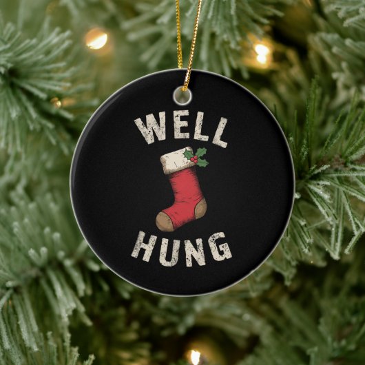 Well Hung Dirty Christmas Strumpf Holiday Geschenk Keramik Ornament (Baum)
