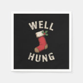 Well Hung Dirty Christmas Strumpf Holiday Geschenk Serviette (Vorderseite)