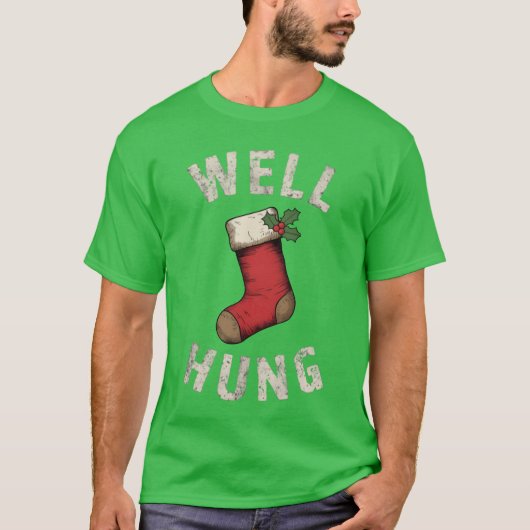 Well Hung Dirty Christmas Strumpf Holiday Gift bo T-Shirt (Vorderseite)