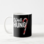 Well Hung Funny Christmas Candy Cane Well Hung Kaffeetasse (Links)