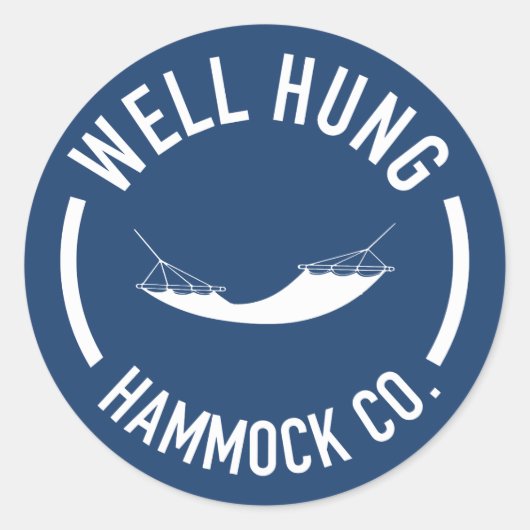 Well Hung Hammock Company Runder Aufkleber (Vorderseite)