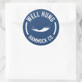 Well Hung Hammock Company Runder Aufkleber (Tasche)