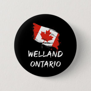Welland Ontario Kanada Spritzflagge Reise Urlaub Button