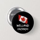Welland Ontario Kanada Spritzflagge Reise Urlaub Button (Vorne & Hinten)