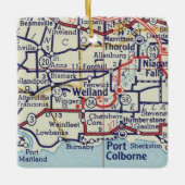 Welland Ontario Vintage Karte Keramikornament (Vorderseite)