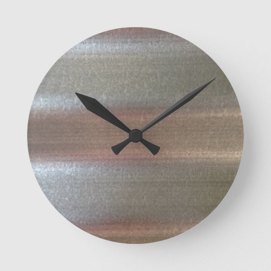 Wellblechmetall Nah Runde Wanduhr (Vorderseite)