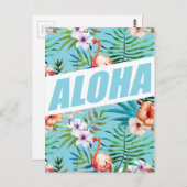 Wellcoda Aloha Summer Flamingo Holiday Postkarte (Vorne/Hinten)