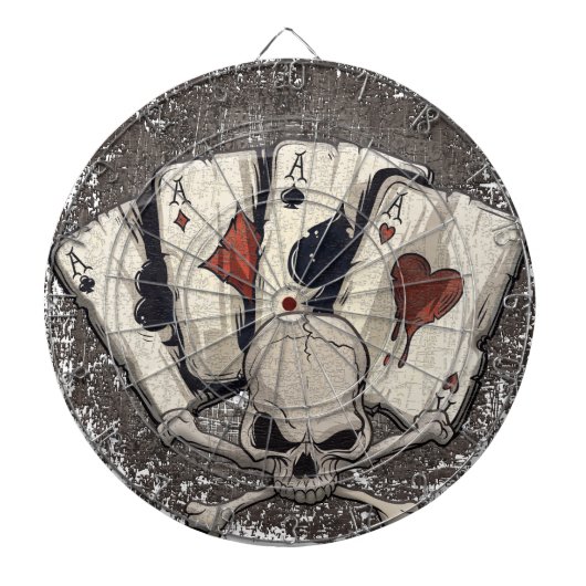 Wellcoda As-Spielkarte-Schädel-Kasino Dartscheibe (vorne)