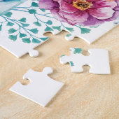 Wellcoda Blumen-ernster Schädel-Skelett-Kopf Puzzle (Seite)