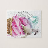 Wellcoda Einhorn Cornetto Spaß-Eiscreme Puzzle (Horizontal)