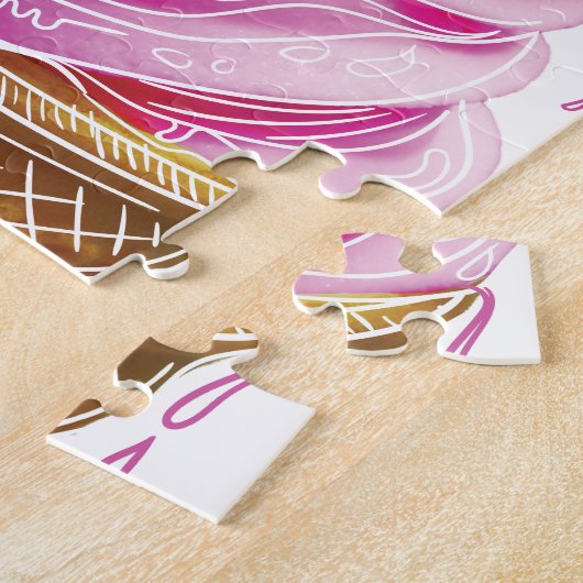 Wellcoda Einhorn Cornetto Spaß-Eiscreme Puzzle (Seite)