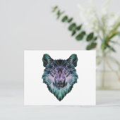 Wellcoda Epic Summer Wolf Face Nature Fun Postkarte (Stehend Vorderseite)