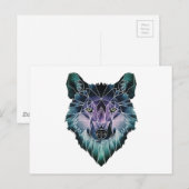 Wellcoda Epic Summer Wolf Face Nature Fun Postkarte (Vorne/Hinten)