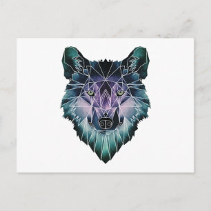 Wellcoda Epic Summer Wolf Face Nature Fun Postkarte