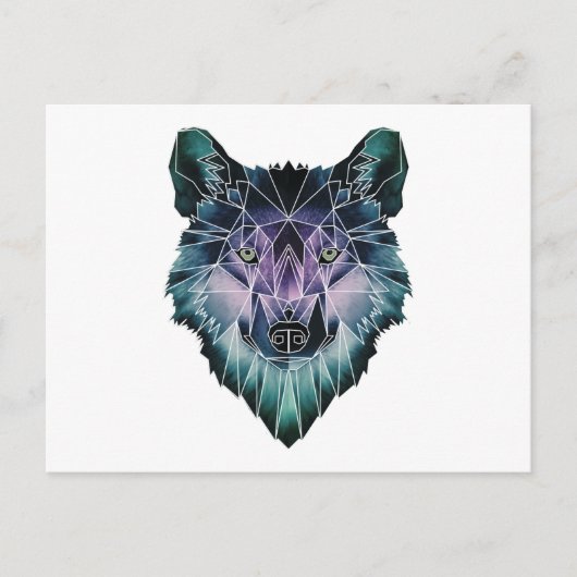 Wellcoda Epic Summer Wolf Face Nature Fun Postkarte (Vorderseite)