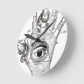 Wellcoda Illuminati Compass Snake Hand Runde Wanduhr (Winkel)