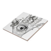 Wellcoda Illuminati Kompass-Schlangen-Hand Fliese (Seite)