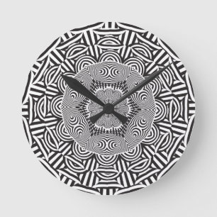 Wellcoda indische Art-Illusion optisch Runde Wanduhr