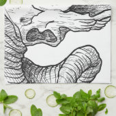 Wellcoda schlechter Tierschädel-Opfer-Kopf Geschirrtuch (Gefaltet)