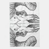 Wellcoda schlechter Tierschädel-Opfer-Kopf Geschirrtuch (Vertikal)