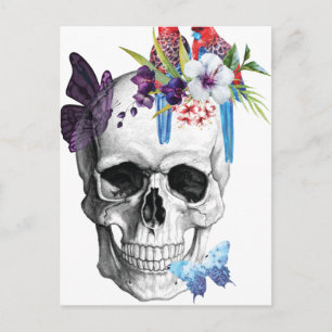 Wellcoda Skull Death Paradies Bad Tropical Postkarte