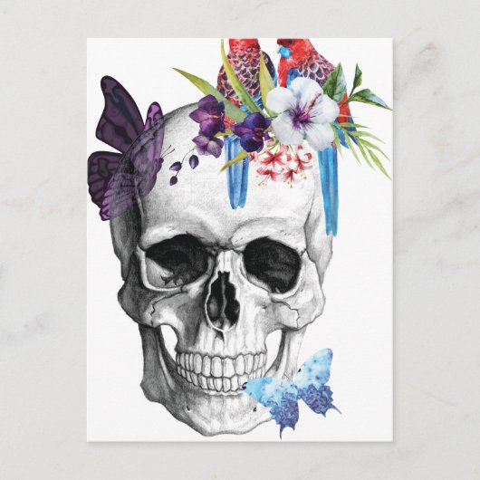 Wellcoda Skull Death Paradies Bad Tropical Postkarte (Vorderseite)