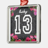 Wellcoda unglückliches Zahl 13 Silbernes Ornament (Links)