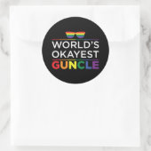 Wellds Gayest Guncle Gay Pride Runder Aufkleber (Tasche)
