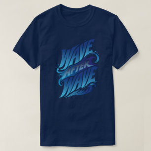 Welle auf Welle Ozeanblauer Sommer T-Shirt