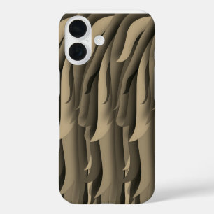 Welle aus brauner und brauner moderner Kunst iPhone 16 Hülle