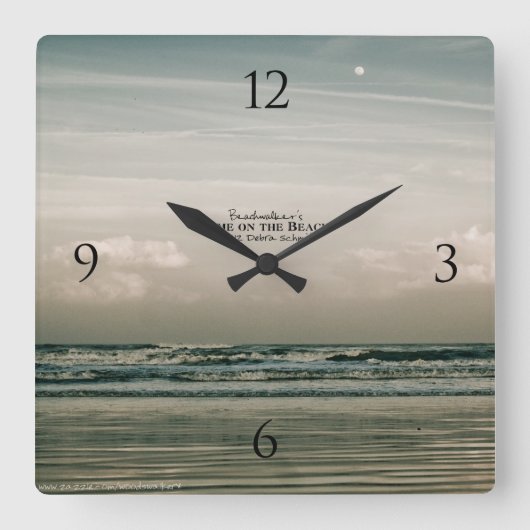 Welle bricht bei Ocean Beach Sunrise Clock Quadratische Wanduhr (Vorderseite)